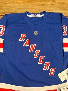 Youth -NHL Blue Rangers Jersey with Red & White Detailing